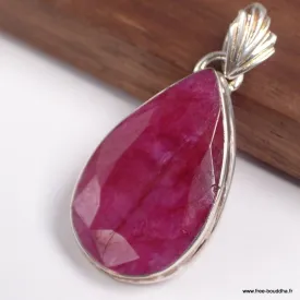 Pendentif Rubis indien facetté forme goutte - Pendentifs pierres naturelles