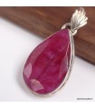Pendentif Rubis indien goutte facetté – Argent 925 certifié