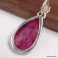 Pendentif Rubis indien facetté forme goutte - Pendentifs pierres naturelles