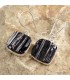 Boucles d’oreilles Tourmaline noire carrées argent 925