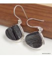 Boucles d’oreilles Tourmaline noire brute triangulaires argent 925