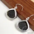 Boucles d'oreilles Tourmaline noire brute triangulaires - Boucles d'oreilles en pierres naturelles