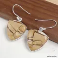 Petites Boucles d'oreilles Jaspe Brecchia triangulaires - Bijoux en Jaspe