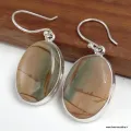Boucles d'oreilles ovales Jaspe Picasso Cherry Creek - Bijoux en Jaspe