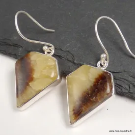 Boucles d'oreilles losange en Septaria - Bijoux en Septaria