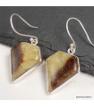 Boucles d’oreilles Septaria de Madagascar losange argent 925