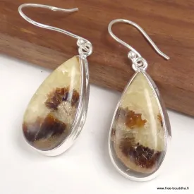 Boucles d'oreilles gouttes en Septaria - Bijoux en Septaria