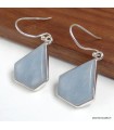 Boucles d’oreilles angélite bleue losange en argent 925 certifié