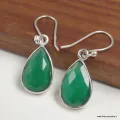 Boucles d'oreilles goutte en Onyx vert facetté - Bijoux en Onyx Vert