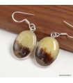 Boucles d’oreilles Septaria jaune foncé en argent 925