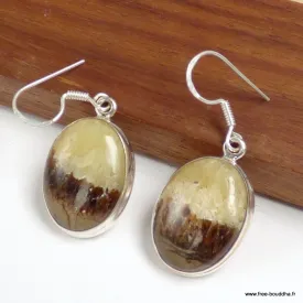 Boucles d'oreilles Septaria forme ovale - Bijoux en Septaria
