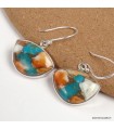 Boucles d’oreilles Turquoise Arizona huître épineuse 925