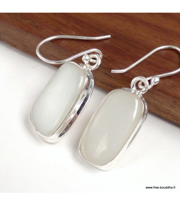 Boucles d’oreilles Pierre de Lune du Sri Lanka argent 925