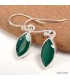 Boucles d’oreilles Onyx vert marquise en argent 925