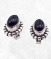 Boucles Onyx noir ovales en argent 925