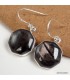 Boucles d’oreilles Hypersthène hexagonales argent 925