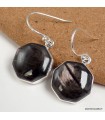 Boucles d’oreilles Hypersthène hexagonales argent 925