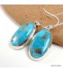 Boucles Turquoise sur Pyrite authentique ovales pierre naturelle