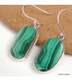Boucles d’oreilles Malachite – Forme libre argent 925 certifiées