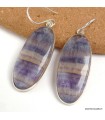 Boucles longues Fluorite arc‑en‑ciel en argent 925