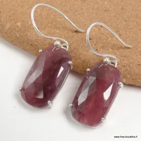 Boucles d'oreilles Saphir mixte africain facetté - Boucles d'oreilles en pierres naturelles