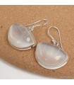 Boucles d’oreilles Sélénite semi‑rondes authentiques 925