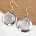 Boucle d'oreilles rondes en Sélénite - Boucles d'oreilles en pierres naturelles