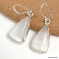 Boucle d'oreilles Sélénite forme libre - Boucles d'oreilles en pierres naturelles
