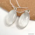 Boucle d'oreilles Selenite ovales allongées - Boucles d'oreilles en pierres naturelles