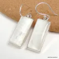 Boucle d'oreilles rectangulaires en Sélénite - Boucles d'oreilles en pierres naturelles