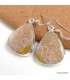 Boucles d’oreilles Corail fossile indonésien authentique argent 925
