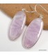 Boucles d’oreilles Kunzite naturelle AAA argent 925 ovale