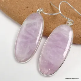 Boucles d'oreilles Kunzite naturelle authentique - Boucles d'oreilles en pierres naturelles