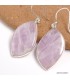Boucles d’oreilles Kunzite naturelle AAA argent 925 forme libre