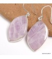 Boucles d’oreilles Kunzite naturelle AAA argent 925 forme libre