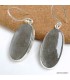 Boucles d’oreilles Obsidienne noire argentée authentique en argent 925