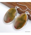 Boucles d’oreilles Jaspe Mokaïte Australie argent 925 ovales