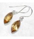 Boucles pendantes Citrine marquise facettée du Brésil argent 925