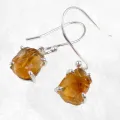 Boucles d'oreilles en Authentique Citrine naturelle brute - Boucles d'oreilles en pierres naturelles