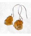 Boucles d’oreilles Citrine authentique brute argent 925
