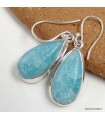 Boucles d’oreilles Smithsonite authentique goutte argent 925