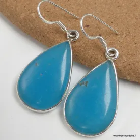 Larges Boucles d'oreilles Smithsonite forme goutte - Bijoux en Smithsonite
