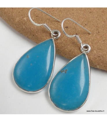 Boucles d’oreilles Smithsonite du Mexique goutte en argent 925