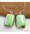 Boucles d’oreilles Chrysoprase citron rectangulaires argent 925