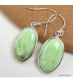 Boucles d’oreilles Chrysoprase citron ovales argent 925