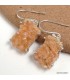 Boucles d’oreilles Heulandite brute d’Inde en argent 925
