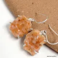 Boucles d'oreilles Heulandite brute - Boucles d'oreilles en pierres naturelles