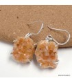 Boucles en Heulandite brute naturelle argent 925