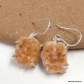 Boucles d'oreilles argent et Heulandite brute - Boucles d'oreilles en pierres naturelles
