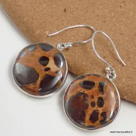 Boucles d'oreilles rondes en Bauxite - Bijoux en Bauxite